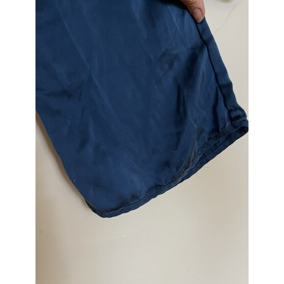 Capulet 100% Washable Silk Pajama Pants, Navy Blue Pockets Drawstring Women S/M - Picture 7 of 16